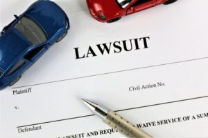 Creating a concept image for a car accident lawsuit.