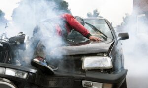 Head-on Collision between Car and Motorcycle