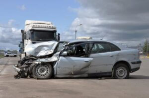 Truck and Car accident in T shape