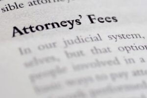 Legal or law book with attorneys fees