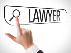 Lawyer written in search bar on virtual screen 