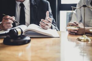 A lawyer is meeting with client